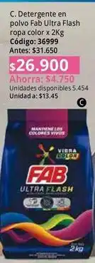 Nova Venta Fab - c. detergente en polvo ultra flash ropa color x 2kg código: 36999 oferta