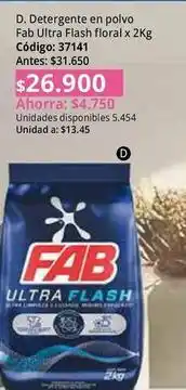Nova Venta Fab - d. detergente en polvo ultra flash floral x 2kg código: 37141 oferta