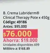 Nova Venta Lubriderm - crema clinical therapy pote x 450g código: 49186 oferta