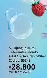 Nova Venta Listerine - enjuague bucal cuidado total chicle kids x 500ml código: 50243 oferta