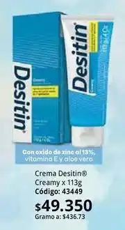 Nova Venta Desitin - crema creamy x 113g código: 43449 oferta