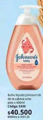 Nova Venta Johnson's - baño líquido de la cabeza a los pies x 400ml código: 5330 oferta