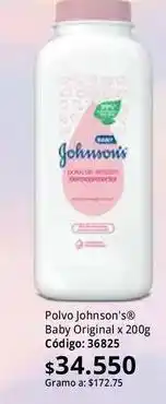 Nova Venta Johnson's - polvo baby original x 200g código: 36825 oferta