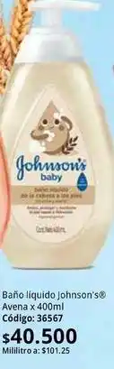 Nova Venta Johnson's - baño líquido avena x 400ml código: 36567 oferta