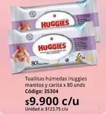 Nova Venta Huggies - toallitas húmedas manitos y carita x 80 unds código: 35304 oferta