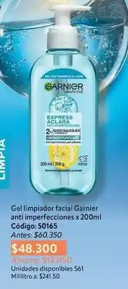 Nova Venta Garnier - gel limpiador facial anti imperfecciones x 200ml código: 50165 oferta