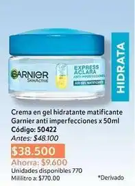 Nova Venta Garnier - crema en gel hidratante matificante anti imperfecciones x 50ml oferta