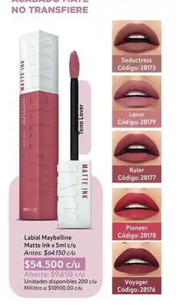 Nova Venta Maybelline - matte ink 5ml c/u oferta