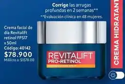 Nova Venta Revitalift - crema facial de día retinol fps17 x 50ml código: 40142 oferta