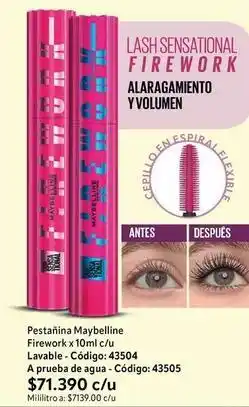 Nova Venta Maybelline - pestañina firework x 10ml c/u oferta