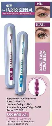 Nova Venta Maybelline - pestañina falsies surreal oferta