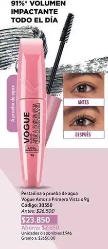Nova Venta Vogue - pestañina a prueba de agua amor a primera vista x 9g código: 30550 oferta