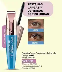 Nova Venta Vogue - pestañina pestañas al infinitto x 9g oferta