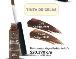 Nova Venta Vogue - tinta de cejas resist x 4ml c/u oferta
