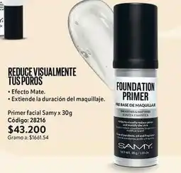 Nova Venta Primer facial samy x 30g código: 28216 oferta