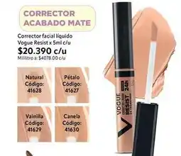 Nova Venta Vogue - corrector facial liquido resist 5ml c/u oferta