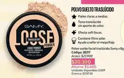 Nova Venta Solar - polvo suelto traslúcido samy x 8g oferta