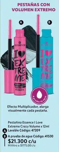 Nova Venta Essence - pestañina i love extreme crazy volume 12ml lavable código: 47209 oferta