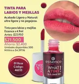 Nova Venta Essence - tinta para labios y mejillas oferta