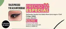 Nova Venta Vitú - delineador líquido sábilá mono tono negro x 1.5ml código: 24866 oferta