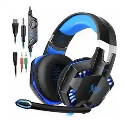Falabella Audífonos Gamer Usb Micrófono Luz Led G-2000 Diadema Pc Celular Genérico Color Azul oferta