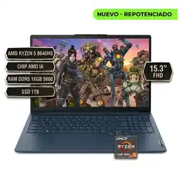 Falabella PORTATIL 15AHP10, AMD RYZEN 5 8640HS, CHIP AMD IA, RAM DDR5 16GB 5600, SSD 1TB 15.3FHD AZUL oferta