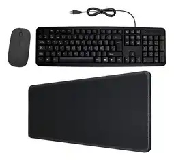 Falabella Combo Teclado Alambrico + Mouse Inalámbrico + Pad Mouse Negro kb502 oferta