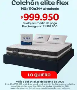 Olímpica Elite - colchón elite flex 140x190x24+almohada oferta