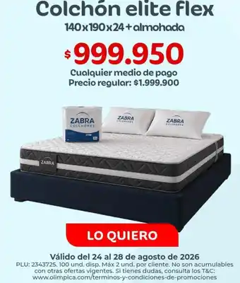 Elite - colchón elite flex 140x190x24+almohada