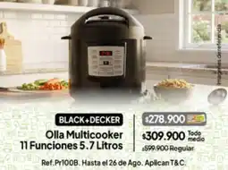 Jumbo Black & decker - olla multicooker 11 funciones 5.7 litros ref.pr100b oferta