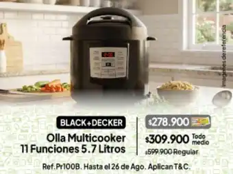 Black & decker - olla multicooker 11 funciones 5.7 litros ref.pr100b