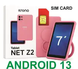 Falabella Tablet 7 Pulgadas Sim Card 32GB Android 13 + Funda Silicona Rosado oferta