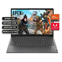 Falabella V15 G6 AMD RYZEN 7 170, RAM DDR5 24GB DISCO SSD 1TB, PANTALLA 15.6 FHD, GRIS OSCURO oferta