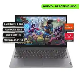Falabella PORTATIL V15 G6 AMD RYZEN 7 170, RAM DDR5 32GB DISCO SSD 1TB, PANTALLA 15.6 FHD, GRIS OSCURO oferta