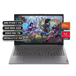Falabella PORTATIL V15 G6 AMD RYZEN 7 170, RAM DDR5 32GB DISCO SSD 1TB, PANTALLA 15.6 FHD, GRIS OSCURO oferta