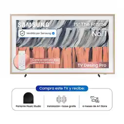 Falabella Combo Televisor 75 Pulgadas I 4K I THE FRAME QN75LS03HE+PARLANTE MUSIC STUDIO HW-LS50H+MARCO oferta