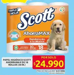 Ara Scott papel higiénico ahorramax oferta