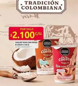 Ara Colombiana - yogurt ron con pasas o coco oferta