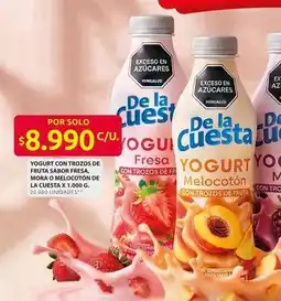 Ara Cuesta - yogurt con trozos de fruta sabor fresa, mora o melocotón oferta