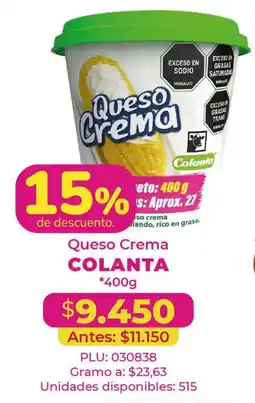 Belalcazar Queso Crema Colanta oferta