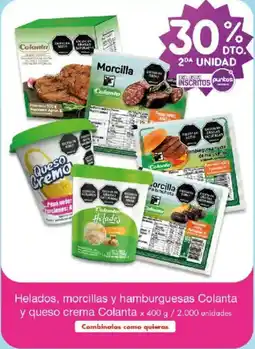 Jumbo Colanta helados morcillas y hamburguesas y queso crema oferta