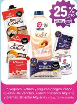 Jumbo Pasco kefíres y yogures griegos Del Vecchio quesos sueros costeño Alqueria cremas de leche oferta