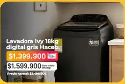 Easy Haceb - lavadora ivy 18kg digital gris oferta