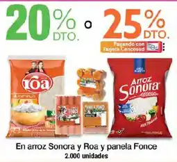 Jumbo arroz Sonora y Roa y panela Fonce oferta