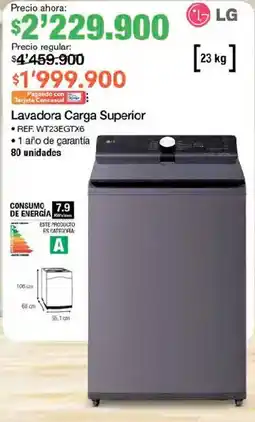 Jumbo LG Lavadora Carga Superior oferta