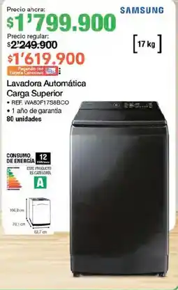 Jumbo Samsung lavadora automática carga superior oferta