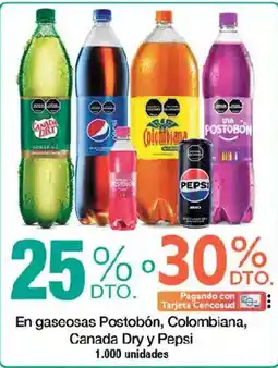 Jumbo En gaseosas Postobón Colombiana Canada Dry y Pepsi oferta