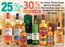 Jumbo Whisky Chivas Regal, Monkey Shoulder, The Glenlivet, Grant's y Glenfiddich 12 años oferta