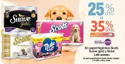 Jumbo En papel higiénico Scott, Suave gold y Nube oferta