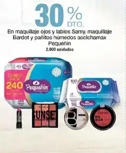 Jumbo Pequeñín En maquillaje ojos y labios Samy, maquillaje Bardot y pañitos húmedos acolchamax oferta